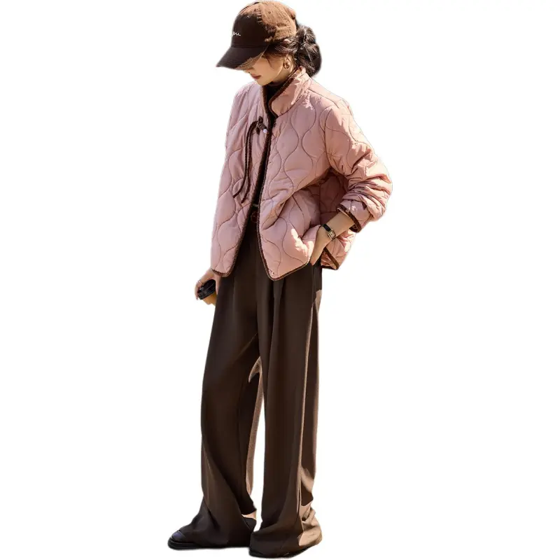 Mo Han Yi Mei Puffer Jacket Women's Leather Pink-5