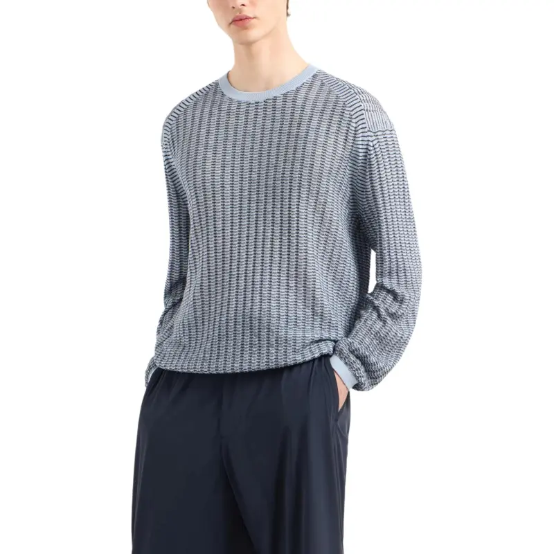 EMPORIO ARMANI Asv Lyocell blend Jumper With Wave Motif-1
