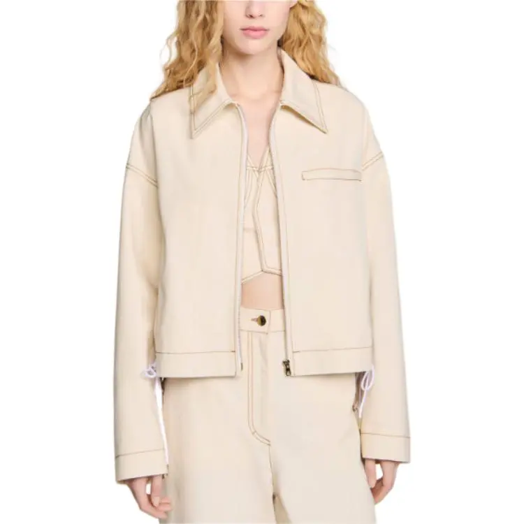 Sandro Lace up Denim Jacket-3