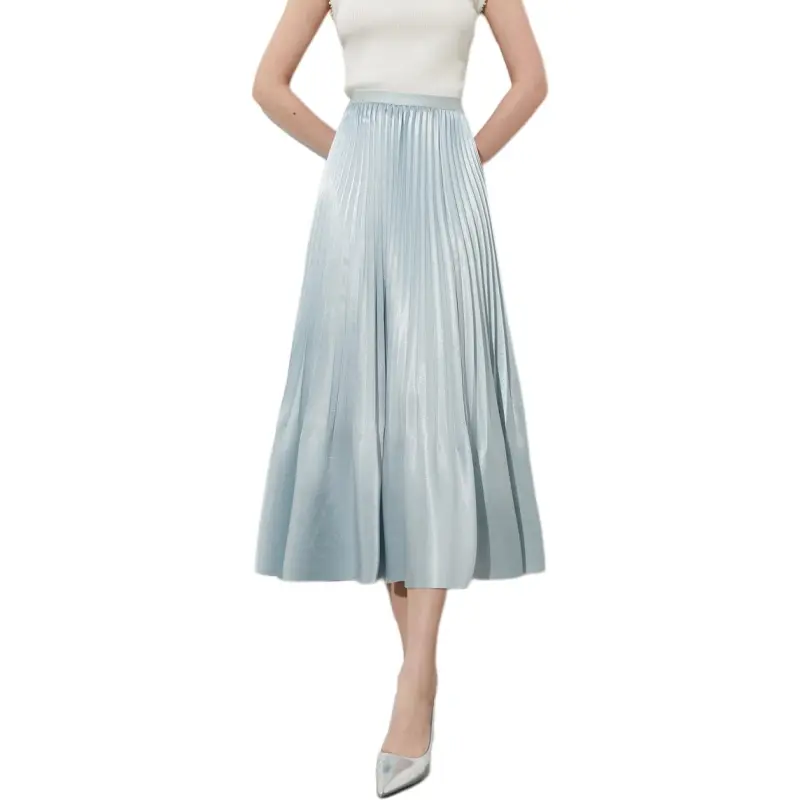 DPLAY Casual Long Skirt Women's Glacier Blue-1