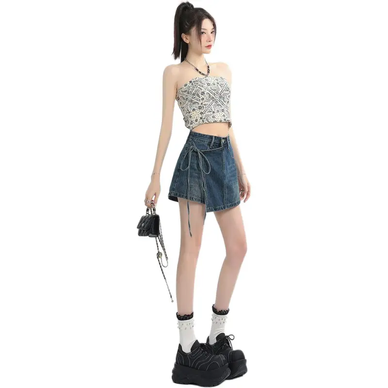 Mu Xiao Xin Denim Short Skirts Women's-0