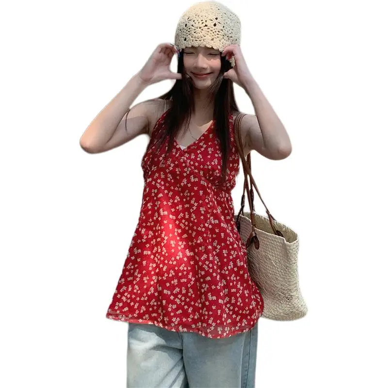 Mu Xiao Xin Tank Tops Women's Red-3