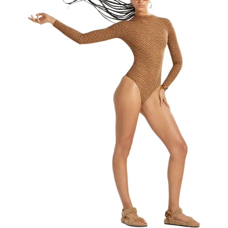 FENDI X Skims Mock Neck Long Sleeve Bodysuit California-2