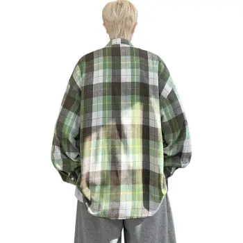 CHARLIE GOLF Shirt Unisex Plaid Green