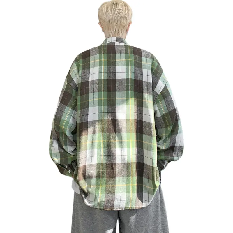 CHARLIE GOLF Shirt Unisex Plaid Green-1