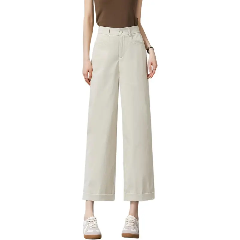 Weixi Casual Pants Women's Cream Apricot-2