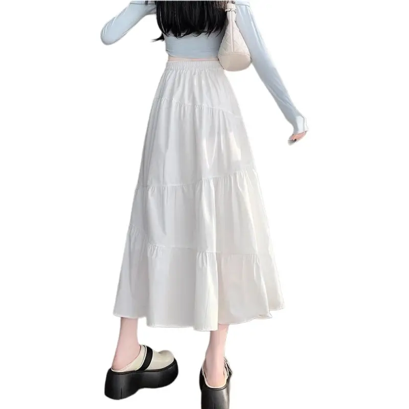 KEAB Casual Long Skirts Women's White-1