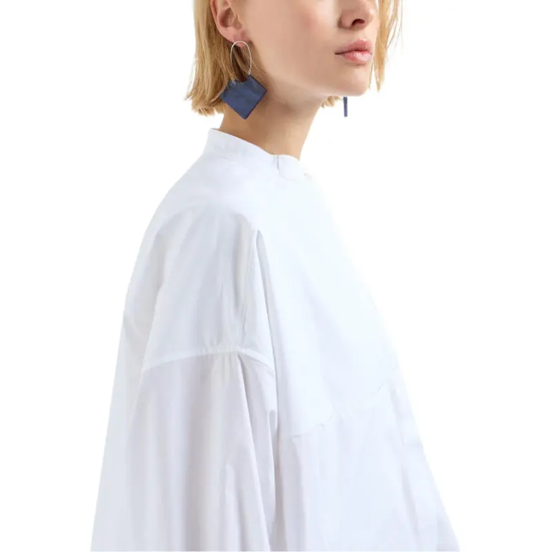EMPORIO ARMANI Pure Cotton Shirt With Guru Collar-5