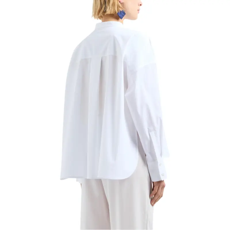 EMPORIO ARMANI Pure Cotton Shirt With Guru Collar-2