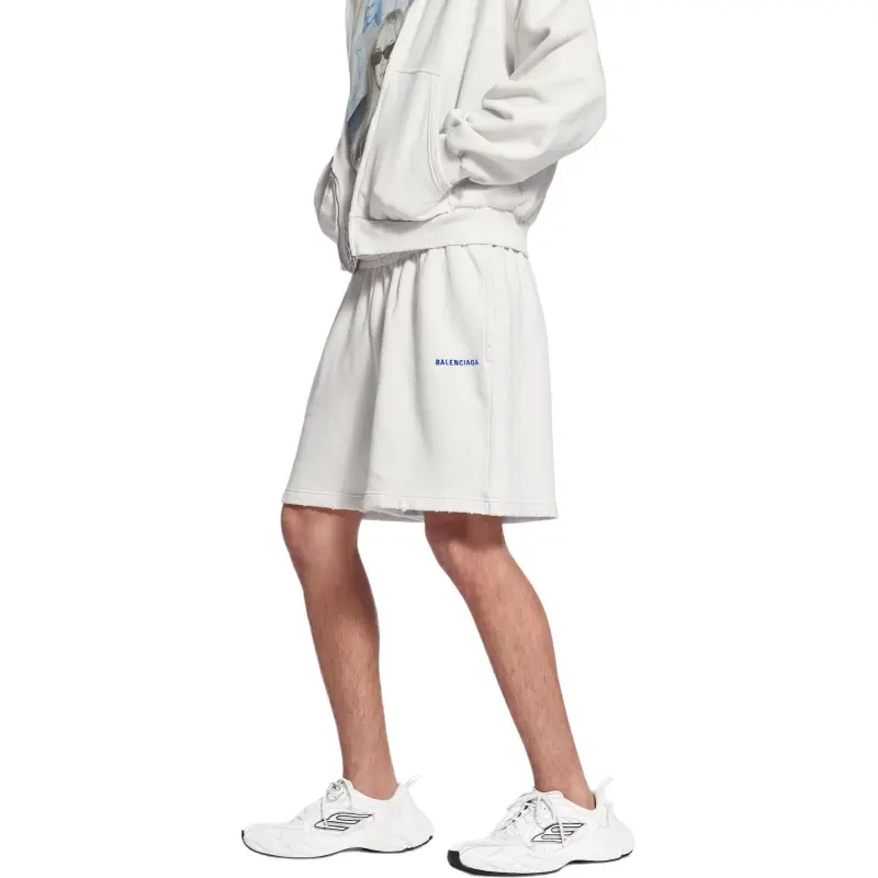 Balenciaga Casual Shorts Loose Fit Men's White Blue-4