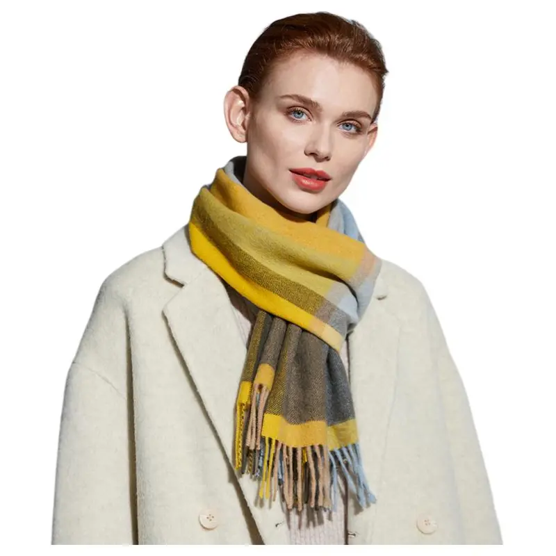 H YXIANG Wool Knit Scarves Women's-1