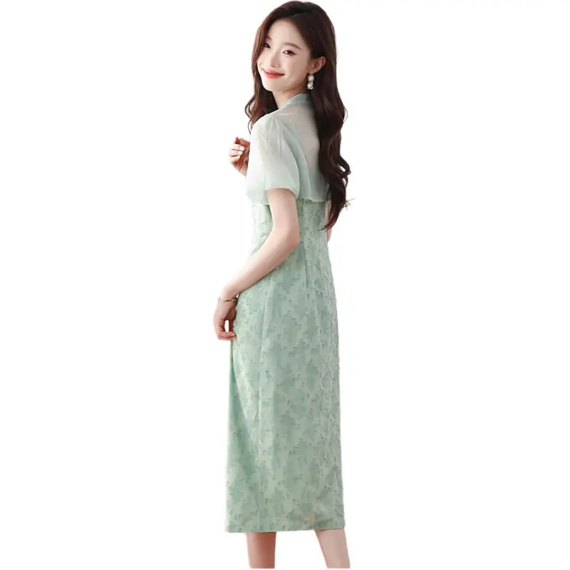 Mu Xiao Xin Two Piece Skirt Sets Women's Mushroom Grass Green-2