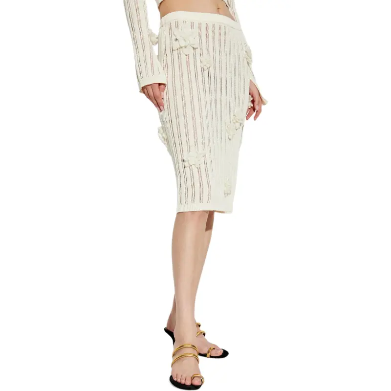 CASABLANCA Floral appliqué Midi Skirt-3