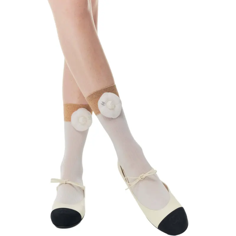 CHANEL 25P Spring Summer Preview Collection Mid Calf Socks Women's White-2