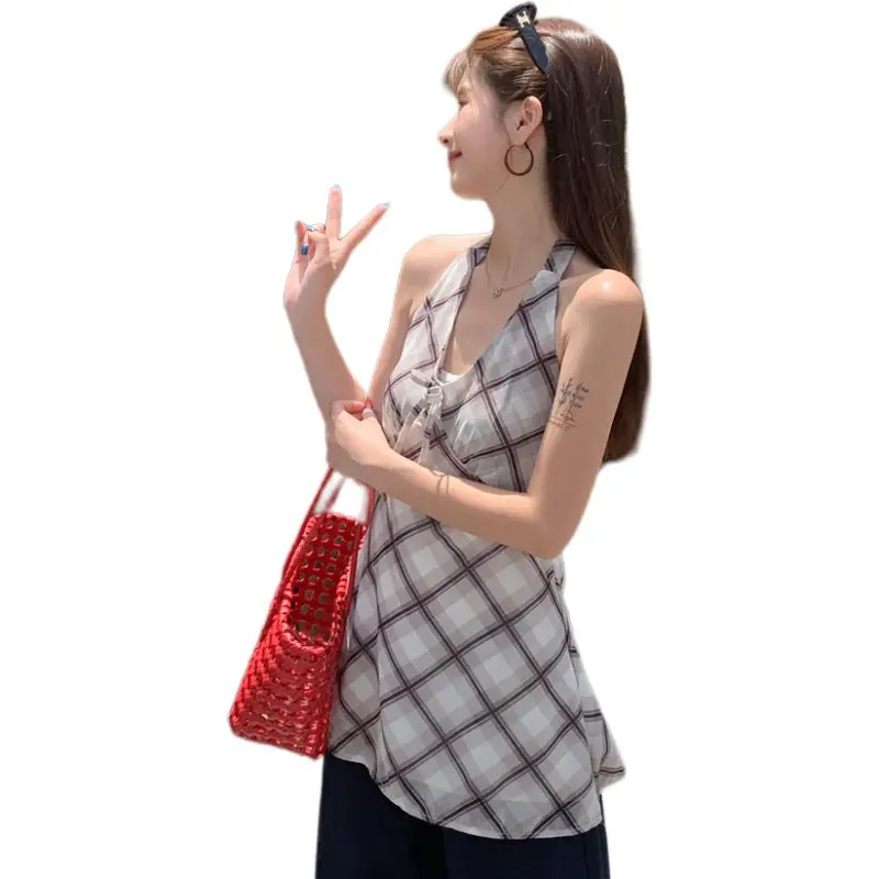 GOSO Tank Tops Women's Plaid-4