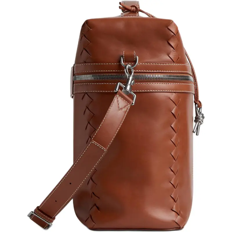 Bottega Veneta Calfskin Travel Bag Men's Light Wood & Natural-1