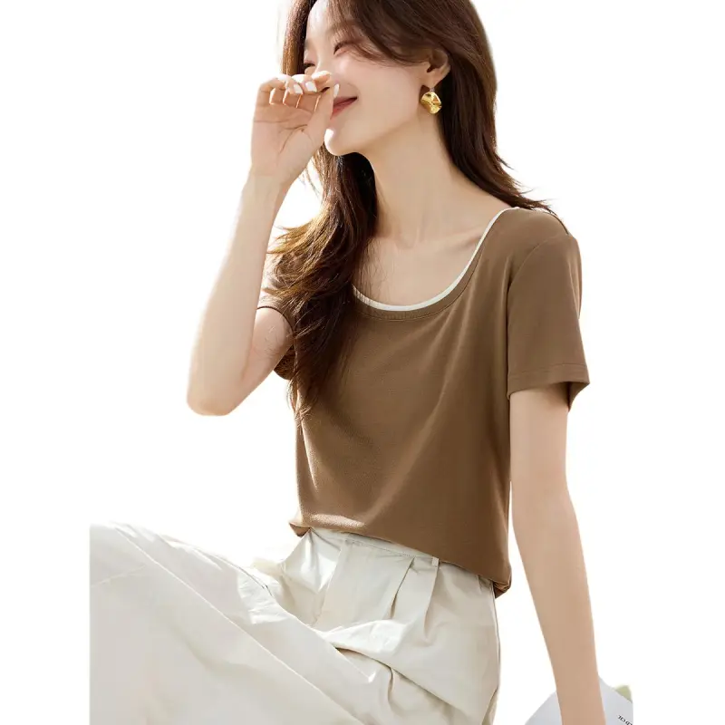 Mo Han Yi Mei T Shirt Women's Dark Khaki-2
