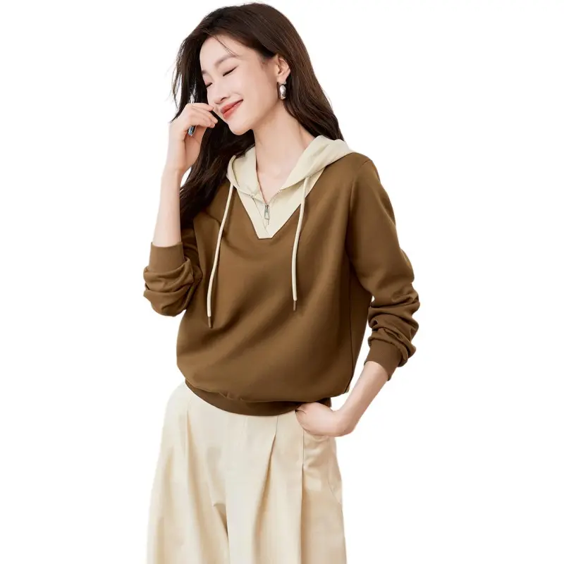 Mo Han Yi Mei Sweatshirt Women's Top Beige Bottom Khaki-2