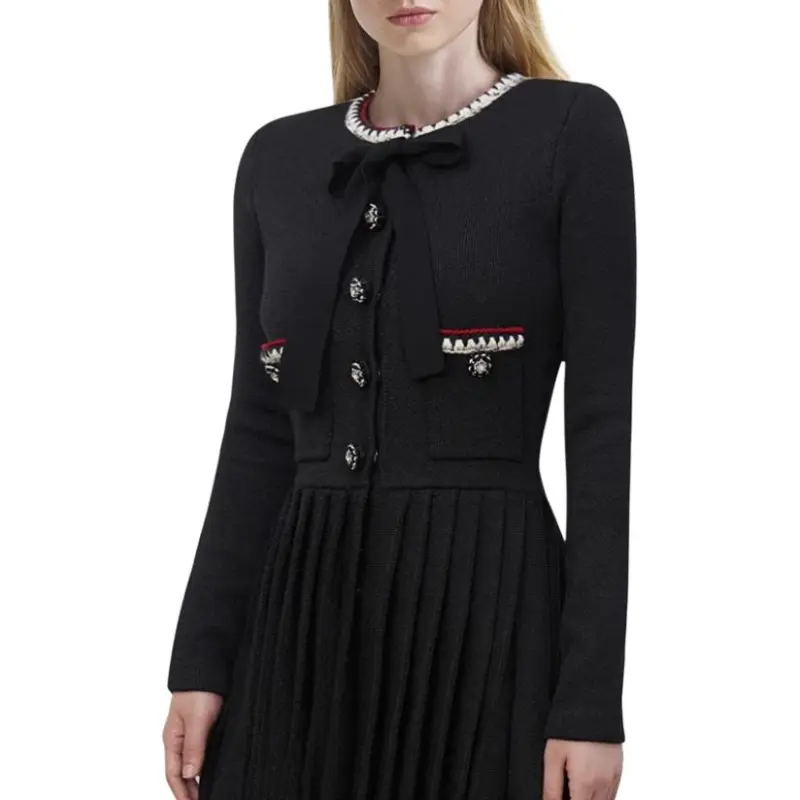 Self portrait Long Sleeved Dresses Women's Classic Black-1