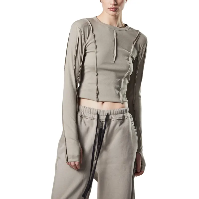 THOM KROM Crop Tops Women's Gray-2