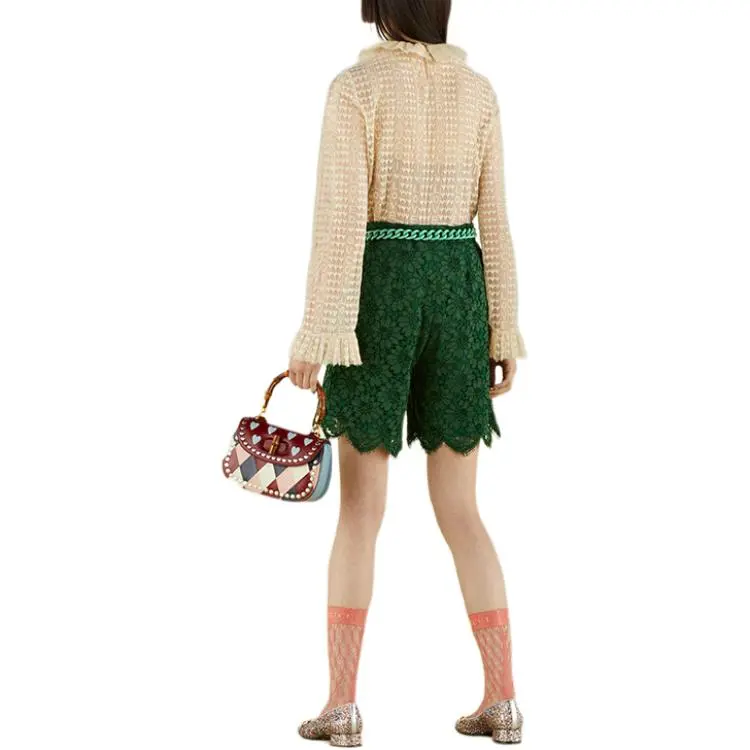 GUCCI Lovelight Lace Cardigan Beige-2