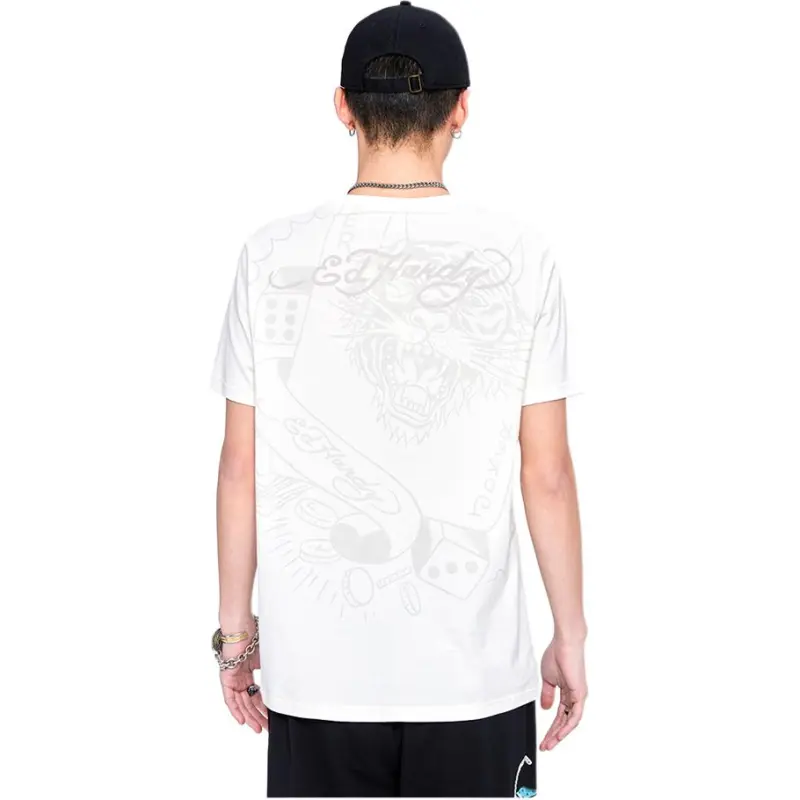 Ed Hardy T Shirts Men Ivory White-3