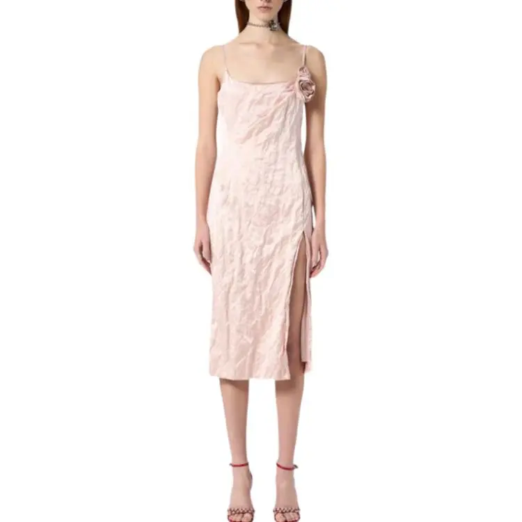 Blumarine 3D roses Crinkled Midi Dress-2