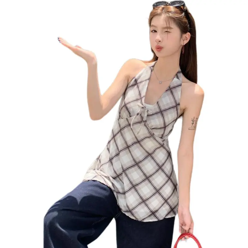 GOSO Tank Tops Women's Plaid-1
