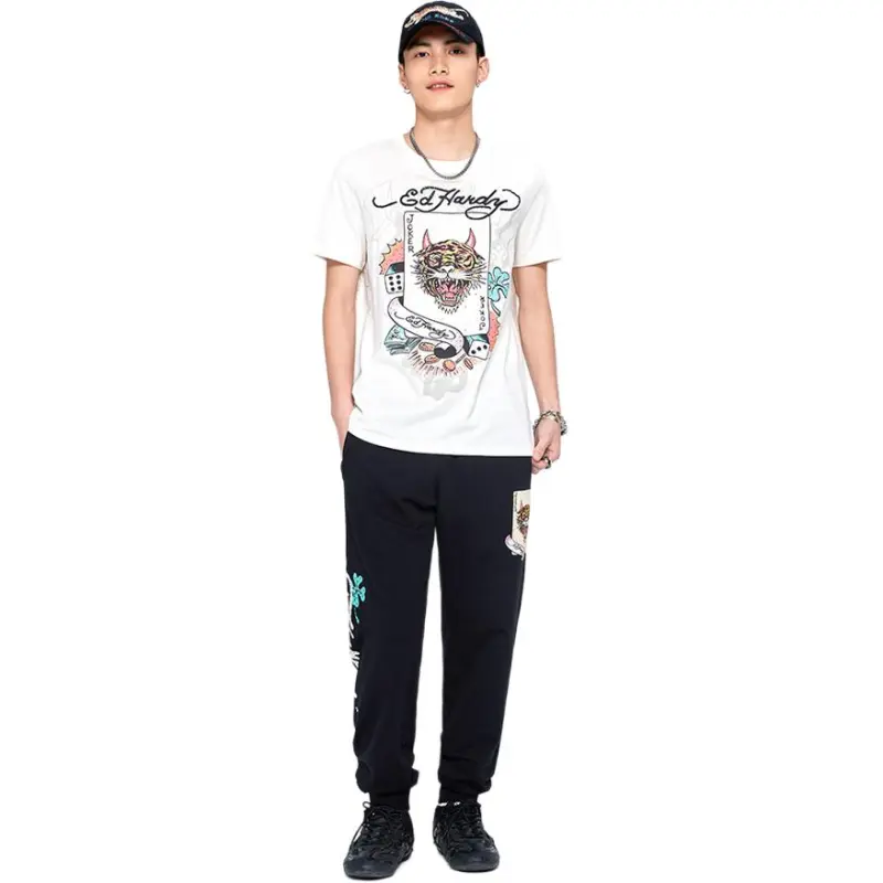 Ed Hardy T Shirts Men Ivory White-2