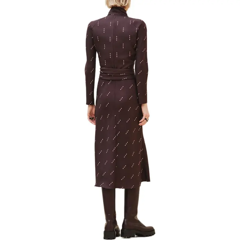 HERMES Long-Sleeved Dresses Women's Saddle Red-1
