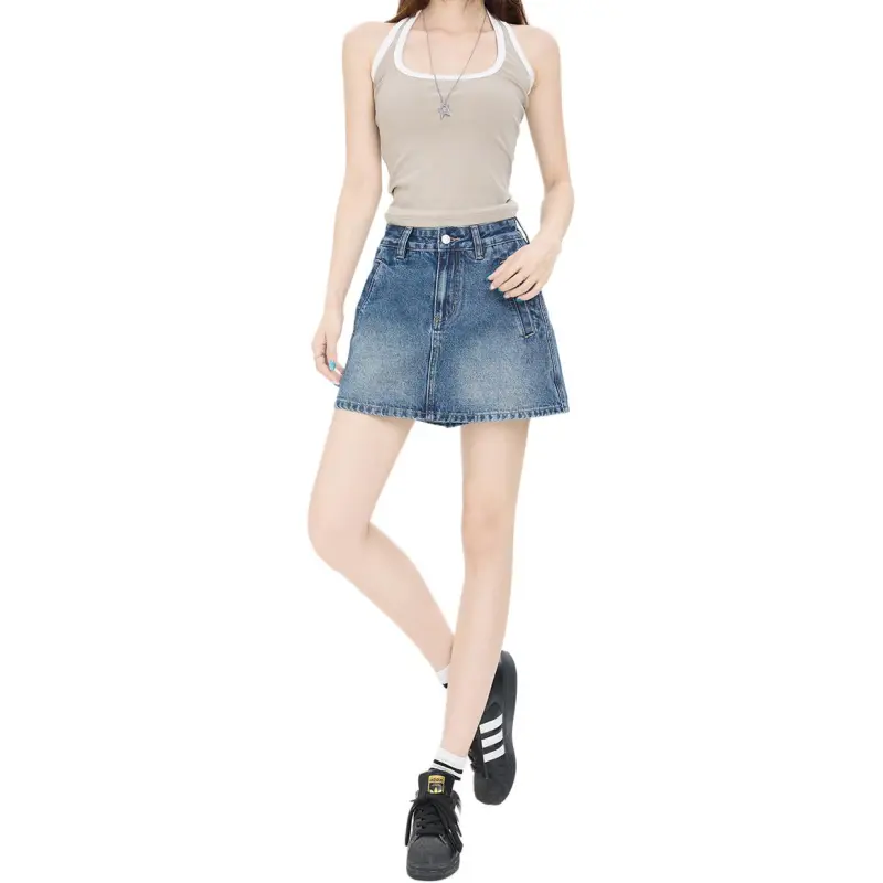 Kazakhstan Denim Short Skirts Women's-9
