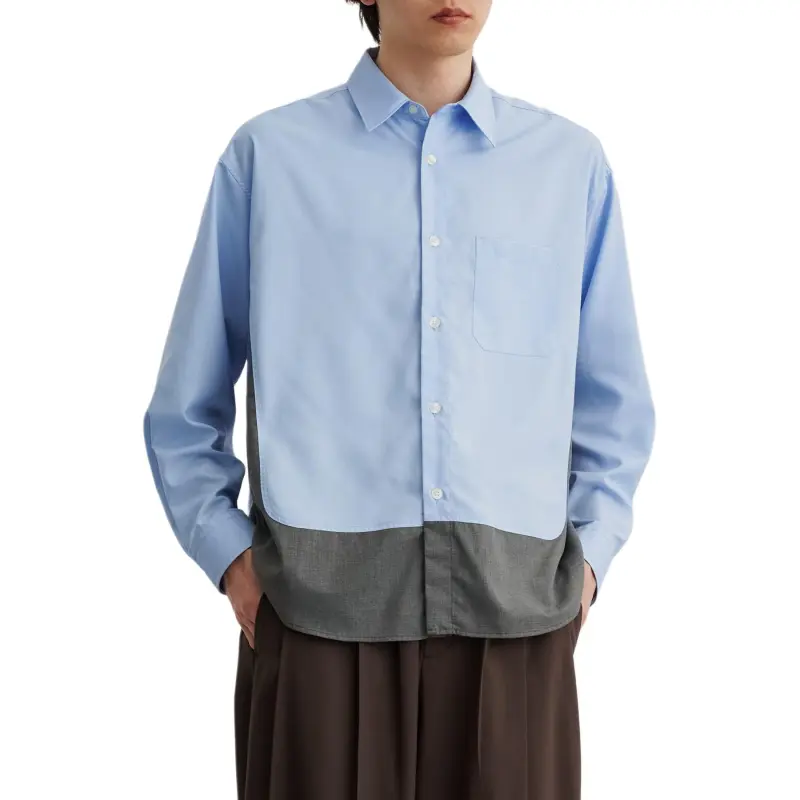PUBLIC TOKYO SS25 Shirt Men's Sax Blue-3