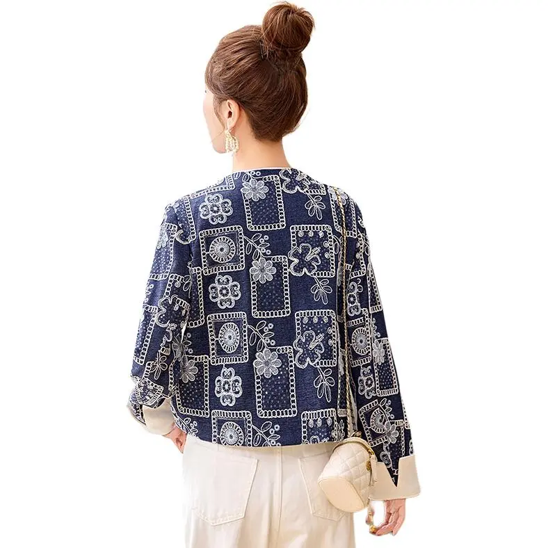 Yi Mengyuan Jacket Women's Denim Blue-5