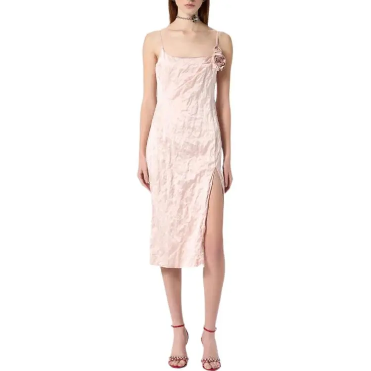 Blumarine 3D roses Crinkled Midi Dress-1