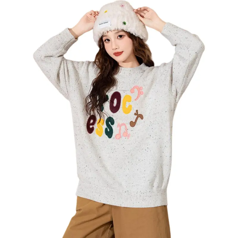 Tonlion Sweater Women's Light Beige Apricot-3