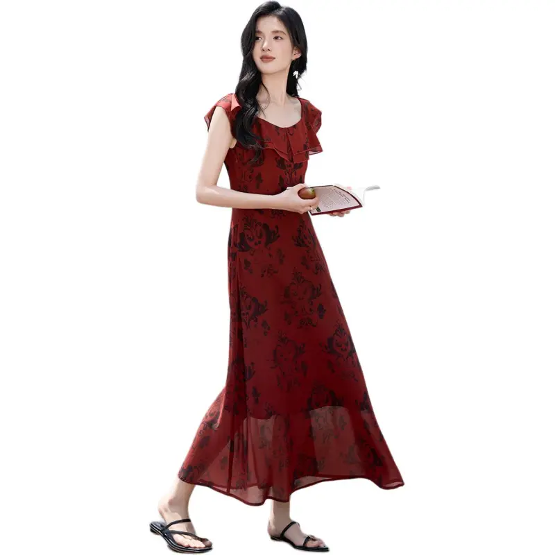 XWI Sleeveless Dresses Women's Red With Black Floral-2
