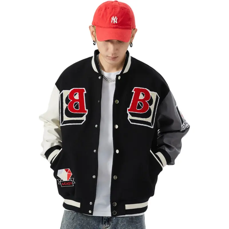 RAP PANDA Baseball Jacket Unisex Black-8