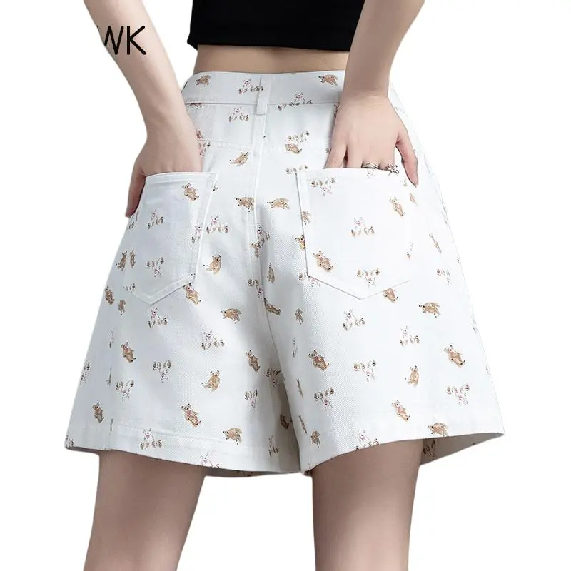 You Cow Me Pants Denim Shorts Women's-1