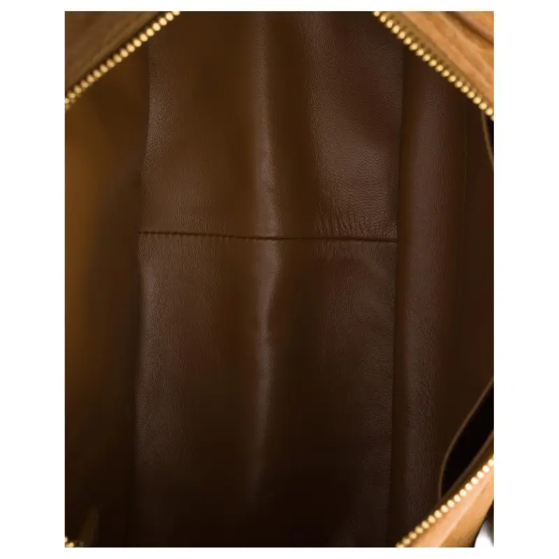 PRADA Cow Leather Shoulder Bag Tubas Women's Brown-4