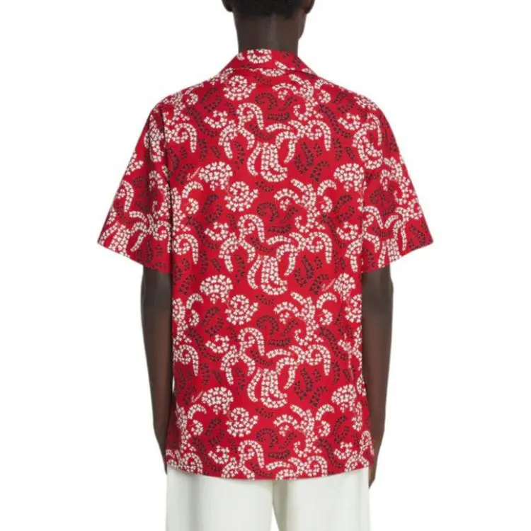 Lanvin Leaf Printed Short Sleeved Shirt-1
