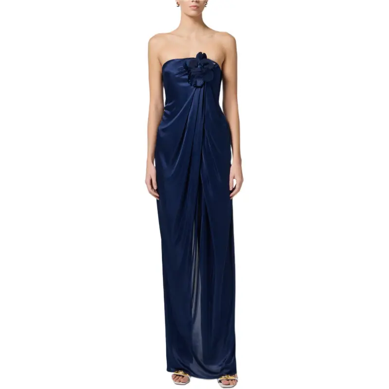 Elisabetta Franchi Flower Embroidered Red Carpet Dress-1