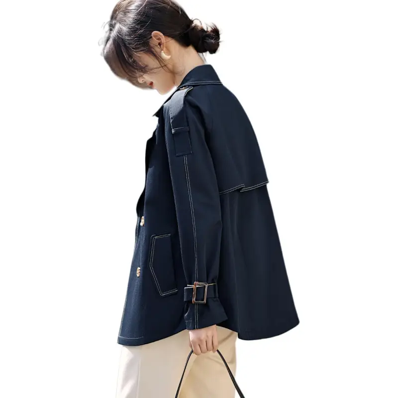 XWI Trench Coats Women's Navy Blue-1