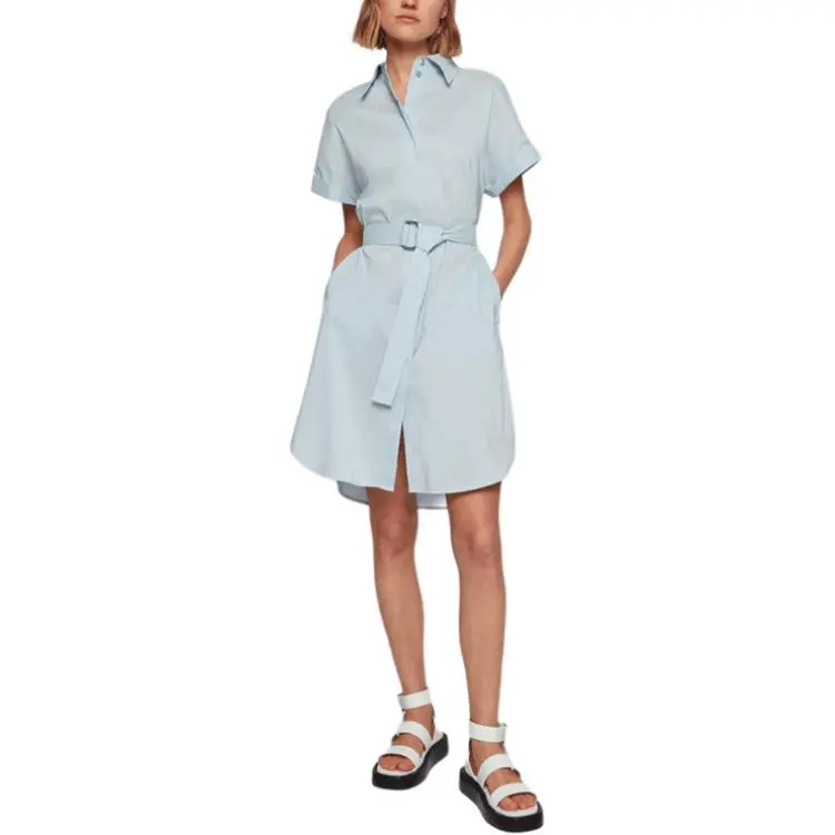 HUGO BOSS Short Sleeved Dress Women's Light Blue-2