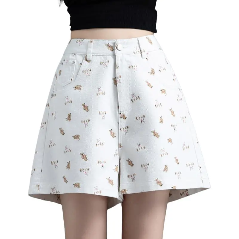 You Cow Me Pants Denim Shorts Women's-9