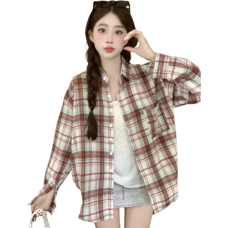 KAISER Shirts Women's Red Plaid-1