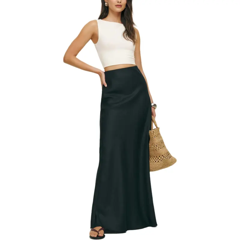 REFORMATION Bella Linen Skirt Casual Long Skirt Women's-1
