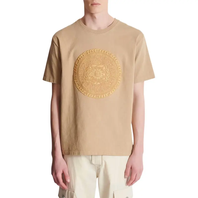 BALMAIN T Shirts Men Beige-1