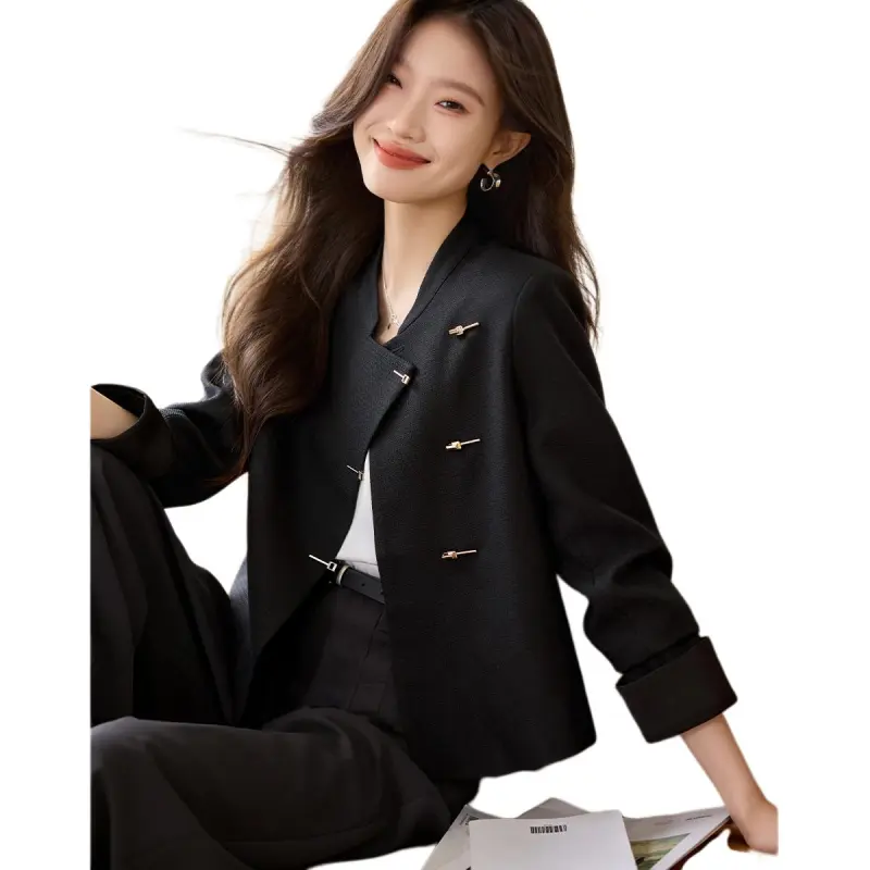 Mo Han Yi Mei Jackets & Coats Women's Black-3