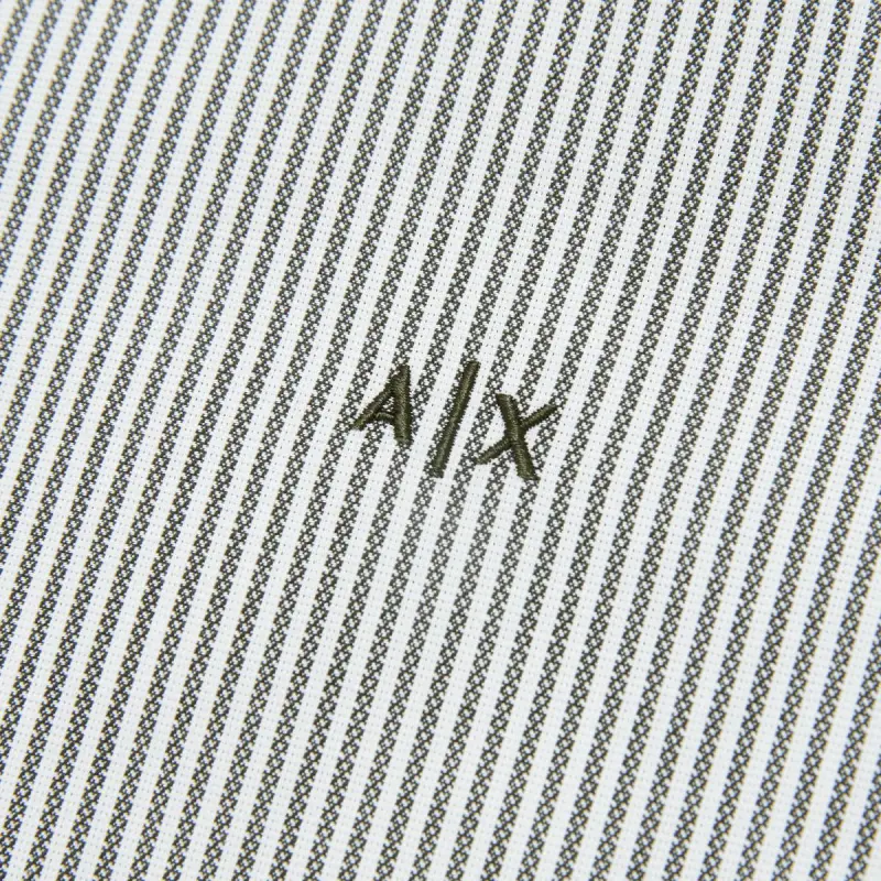 ARMANI EXCHANGEAE FW24 Shirt Men's White Navy Blue Stripes-4