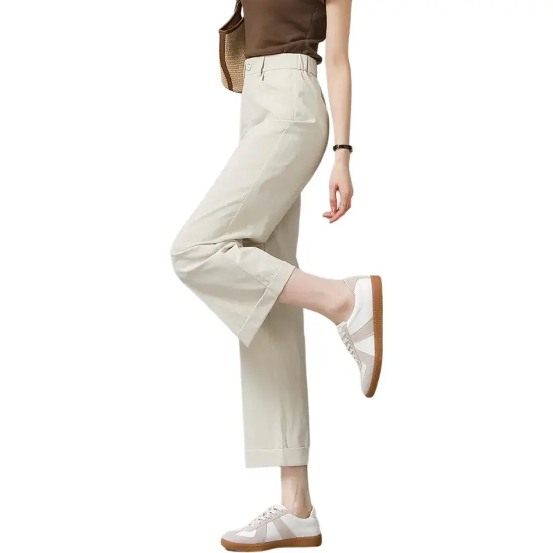 Weixi Casual Pants Women's Cream Apricot-3